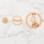 Confettis Automne Plaid Teddy Bear Citrouille Feuilles (Derrière)