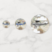 Confettis Avions et carte du monde Vintage (Devant)