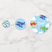 Confettis Avions et Jets mignons 1ère fête d'anniversaire (Derrière)