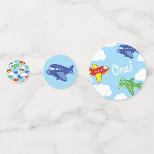 Confettis Avions et Jets mignons 1ère fête d'anniversaire (Derrière)