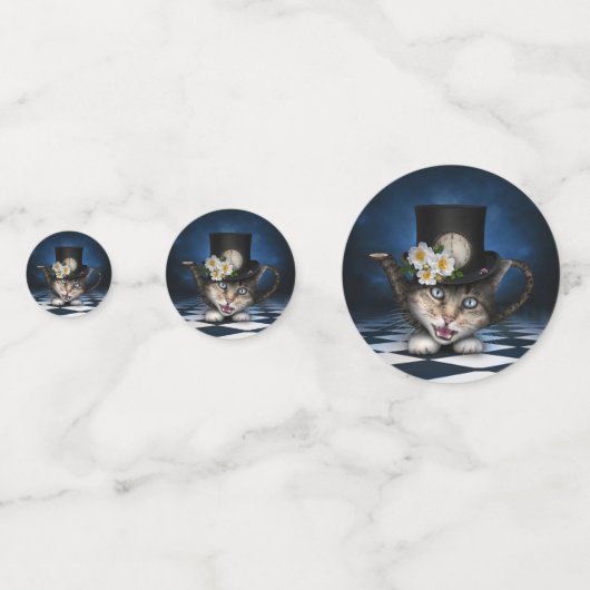 Confettis Awesome Mad Hatter Teapot Chat Conception Whimsica (Derrière)