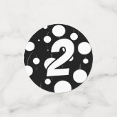 Confettis Axolotl et ballons noirs et blancs Anniversaire (Petit recto)