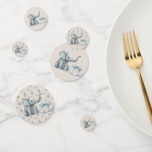 Confettis Baby Boy Elephant et Ballons Douche (Groupe)