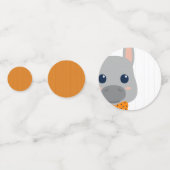 Confettis Baby Boy Orange Donkey Baby shower (Derrière)