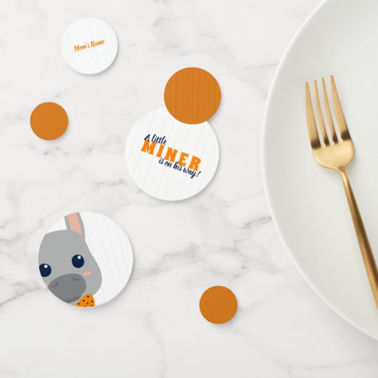 Confettis Baby Boy Orange Donkey Baby shower (Groupe)