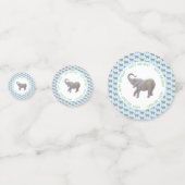 Confettis Baby Elephant Bleu clair Anniversaire (Derrière)