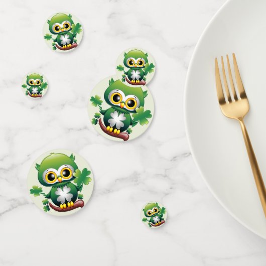 Confettis Baby Owl Cute St Patrick Cartoon (Groupe)
