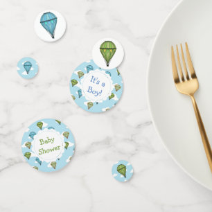 Confettis Baby shower à bulles à air chaud bleu et vert