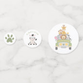 Confettis Baby shower animalier Safari (Devant)