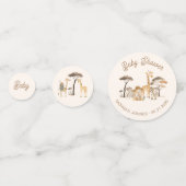 Confettis Baby shower animalier sauvage (Devant)