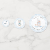 Confettis Baby shower Bear Bleu Stripe (Derrière)