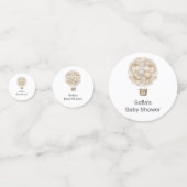 Confettis Baby shower Beige Hot Air Balloon (Devant)