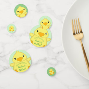 Confettis Baby shower blanc vert