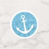 Confettis Baby shower bleu Ancre nautique (Petit recto)
