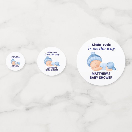 Confettis Baby shower bleu, Bébé Garçon Douche (Devant)