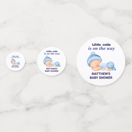 Confettis Baby shower bleu, Bébé Garçon Douche (Derrière)