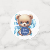 Confettis Baby shower Bleu Teddy Bear (Petit recto)