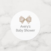 Confettis Baby shower Bow beige (Petit recto)