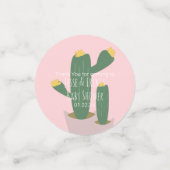 Confettis Baby shower Cactus Cupcakes Merci bleu rose (Petit recto)