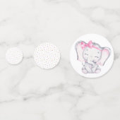 Confettis Baby shower d'aquarelle à l'éléphant et aux fleurs (Derrière)