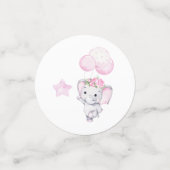 Confettis Baby shower d'aquarelle à l'éléphant et aux fleurs (Petit recto)