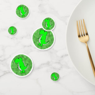 Confettis Baby shower d'aquarelle Dino vert