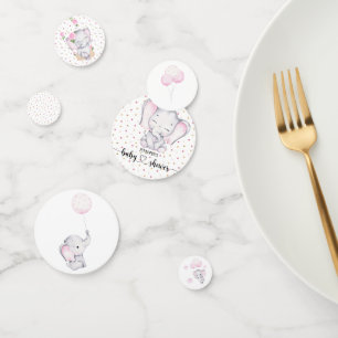Confettis Baby shower d'aquarelle rose éléphant