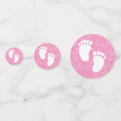 Confettis Baby shower d'aquarelle rose pieds (Devant)