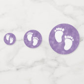 Confettis Baby shower d'aquarelle violet Pied Impression (Derrière)
