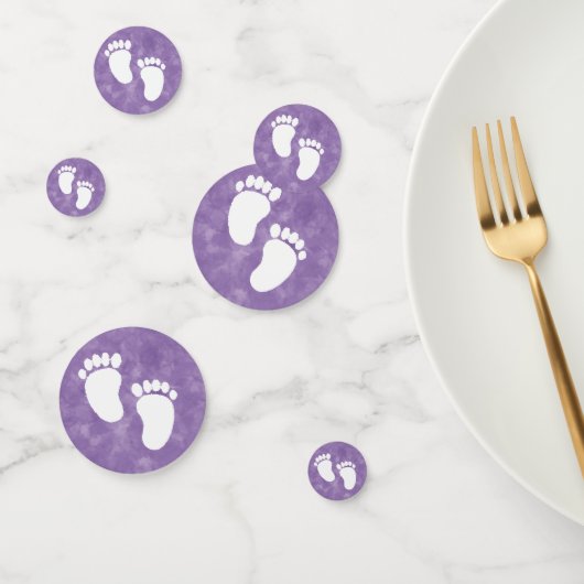 Confettis Baby shower d'aquarelle violet Pied Impression (Groupe)