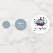 Confettis Baby shower de automne petit Citrouille bleu (Derrière)