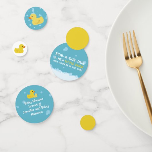 Confettis Baby shower de canard en caoutchouc Neutre selon l (Groupe)