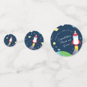 Confettis Baby shower de fusée Bouteille vaisseau spatial Es (Derrière)