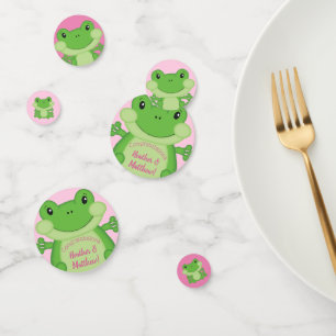 Confettis Baby shower de grenouille rose