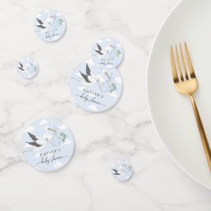 Confettis Baby shower de la cigogne bleue