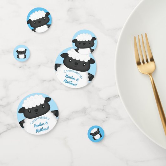 Confettis Baby shower de mouton ferme Blue Boy (Groupe)