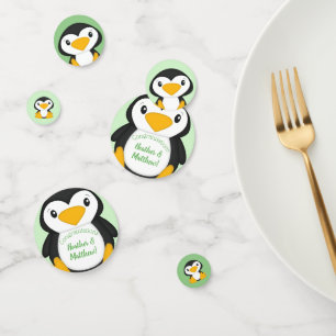 Confettis Baby shower de pingouin vert