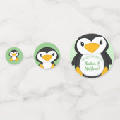 Confettis Baby shower de pingouin vert (Devant)