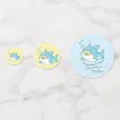 Confettis Baby shower de requin mignon Kawaii (Devant)