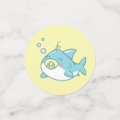 Confettis Baby shower de requin mignon Kawaii (Petit recto)