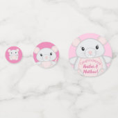 Confettis Baby shower de souris rose (Devant)
