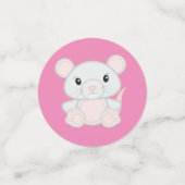 Confettis Baby shower de souris rose (Petit recto)