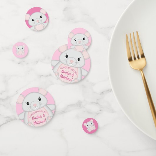 Confettis Baby shower de souris rose (Groupe)