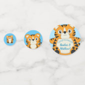 Confettis Baby shower de tigre bleu (Devant)