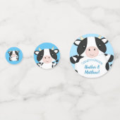 Confettis Baby shower de vache bleu (Devant)
