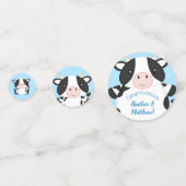Confettis Baby shower de vache bleu (Derrière)
