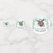 Confettis Baby shower de Vache de ferme Eucalyptus (Devant)