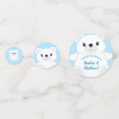 Confettis Baby shower d'ours bleu polaire (Derrière)
