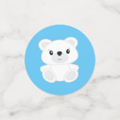 Confettis Baby shower d'ours bleu polaire (Petit recto)