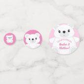 Confettis Baby shower d'ours polaire rose (Devant)